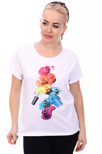 Натали 37, Женская футболка с ярким принтом - прекрасный вариант для летнего отдыха