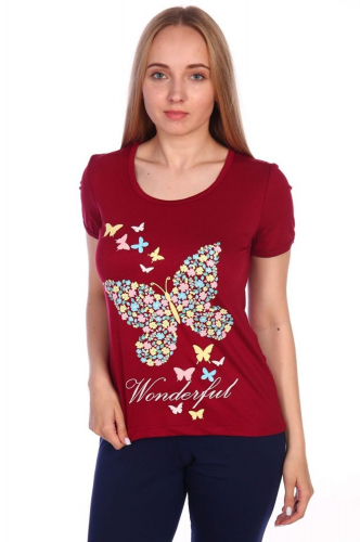 РУСЯ, Женская футболка с принтом бабочка