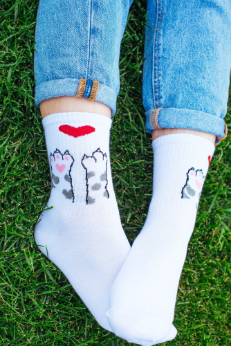 Happy Fox, Прикольные женские носки с кошачьими лапками