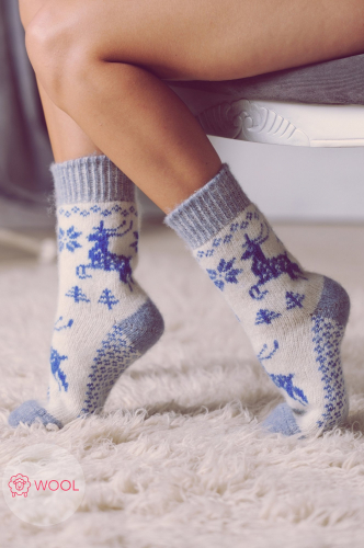 Бабушкины носки, Женские шерстяные носки с оленями