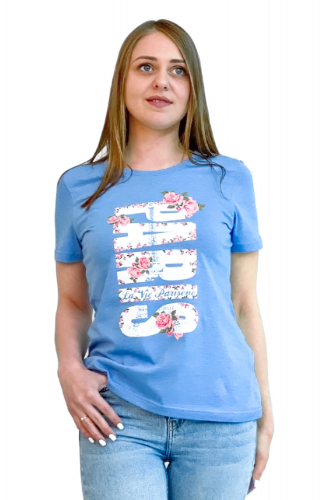 Грация, Повседневная женская футболка с очаровательным цветочным принтом