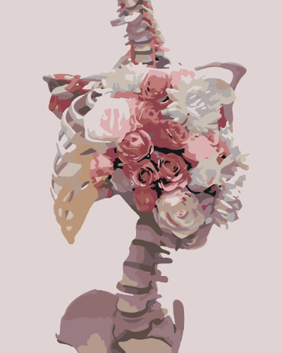 1215. Скелет и розы