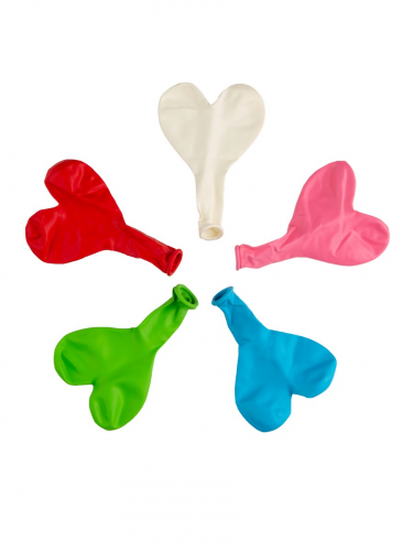 Bebelot набор воздушных шаров (форма - сердце, 5 шт., 28 см, разноцвет)