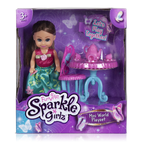 Sparkle Girlz Игровой набор (кукла 11,5 см, мебель, бирюз.)