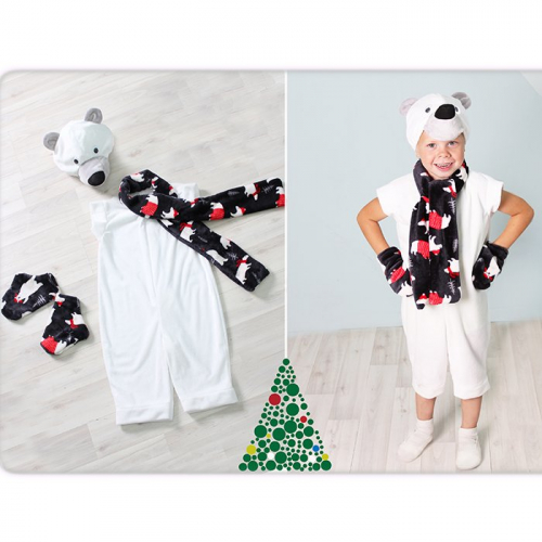 Карнавальный костюм Белый медведь ПмдвМ-0016.929/116 / текстиль/ в Нижнем Новгороде