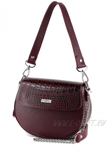 Модель №L128 | кожа | гладкий крокодил | бордовый | К209-3 | 27809