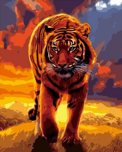 Картина по номерам 40х50 - Массивный тигр