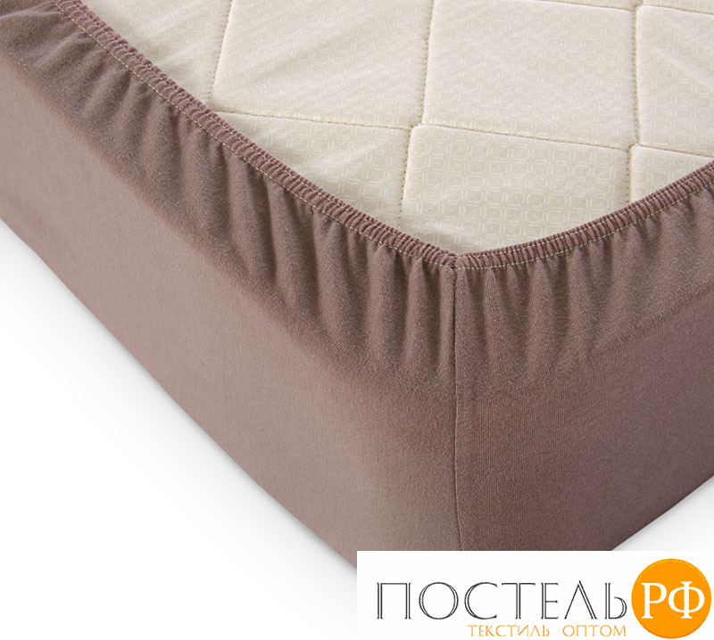 ш90200мокко Мокко простыня ТРИКОТАЖ 90*200*20 на резинке Р010Т Трикотажное полотно Текс-Дизайн