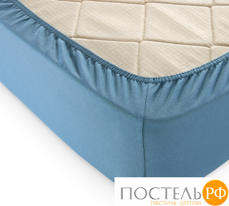 ш120200гел Голубая ель простыня ТРИКОТАЖ 120*200*20 на резинке Р011Т Трикотажное полотно Текс-Дизайн