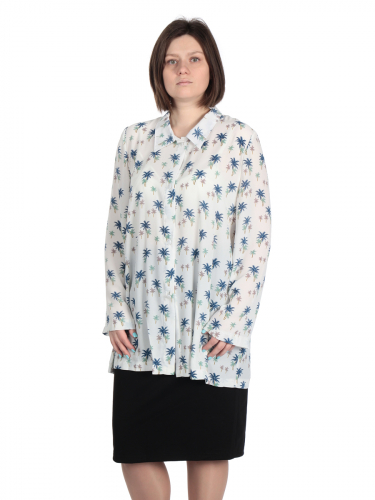 [009-007-999] Рубашка Пальмы Молочный