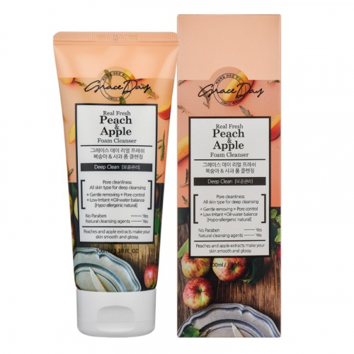 GRACE DAY REAL FRESH PEACH&APPLE FOAM CLEANSER (100ML) - Пенка для умывания с экстрактами персика и яблока