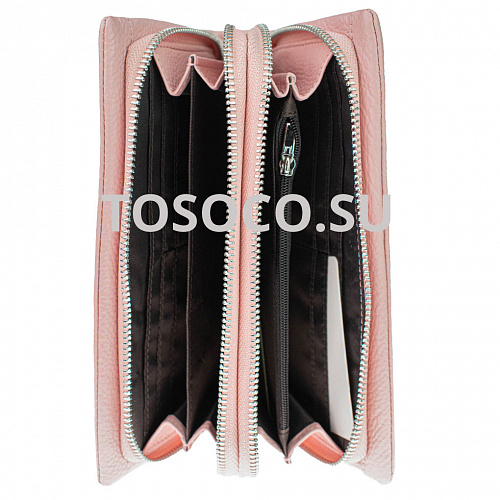 32-9907 pink кошелек GENUINE LEATHER натуральная кожа 10х20х2