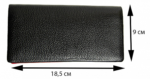 1008-20 black кошелек женский GENUINE LEATHER натуральная кожа 18,5х9