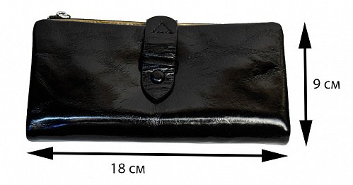 1004-21-a black- кошелек женский GENUINE LEATHER натуральная кожа 18х9