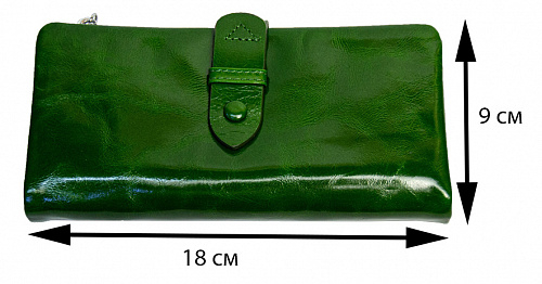 1004-21-k green- кошелек женский GENUINE LEATHER натуральная кожа 18х9