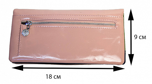 1003-21-l pink- кошелек женский GENUINE LEATHER натуральная кожа 18х9