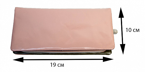 1008-21-l pink- кошелек женский GENUINE LEATHER натуральная кожа 19х10