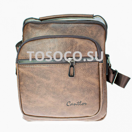 c1661 brown 33 сумка CANTLOR экокожа 24х18х9