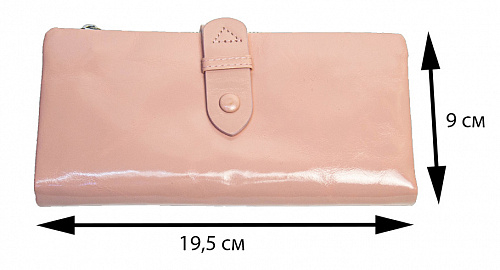1005-21-l pink- кошелек женский GENUINE LEATHER натуральная кожа 19,5х9