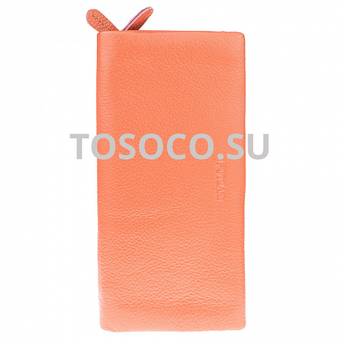 32-9907 orange кошелек GENUINE LEATHER натуральная кожа 10х20х2