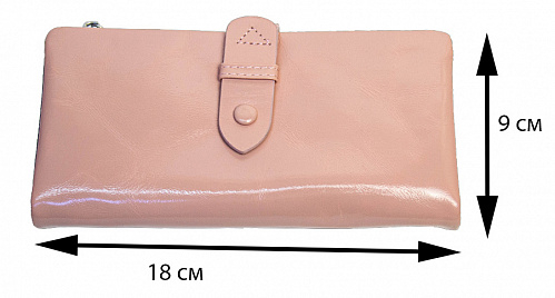 1004-21-l pink- кошелек женский GENUINE LEATHER натуральная кожа 18х9