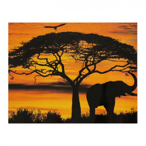 Роспись по холсту «Африка» по номерам с красками по 3 мл+ кисти+инстр+крепеж, 30 × 40 см