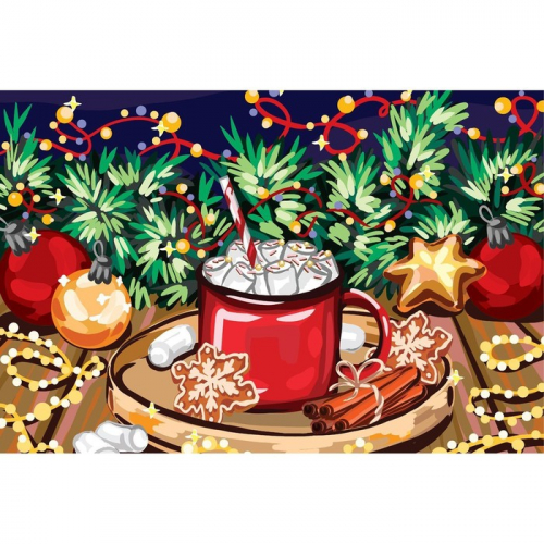 Картина по номерам на холсте с подрамником «Новогоднее настроение» 20х30 см