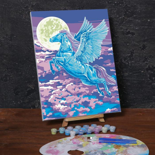 Картина по номерам на холсте с подрамником «Пегас в свете луны», 40х30 см