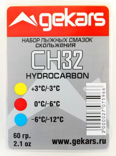 Парафин комплект Gekars в пласт. коробке 3 температуры (+3 -3; -2 -8; -6 -12) 60 гр.