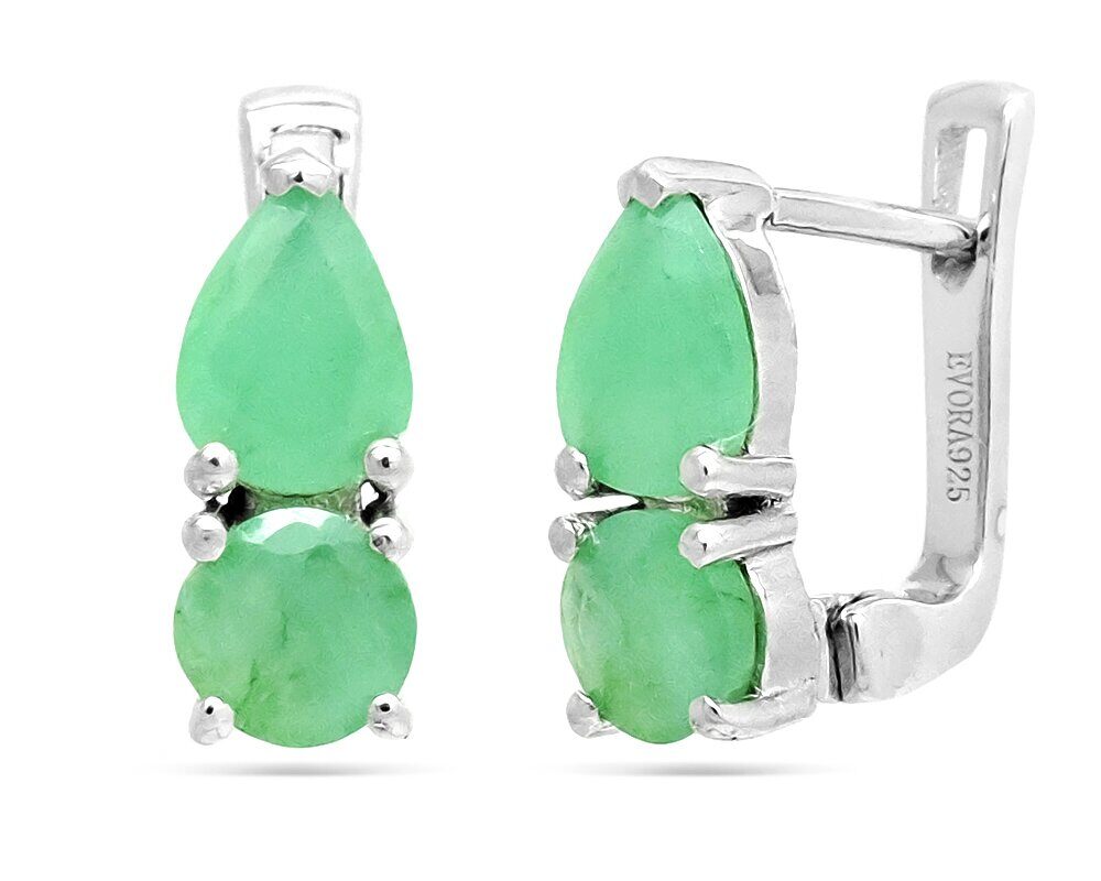 Серьги из серебра изумруд берилл, Люсен