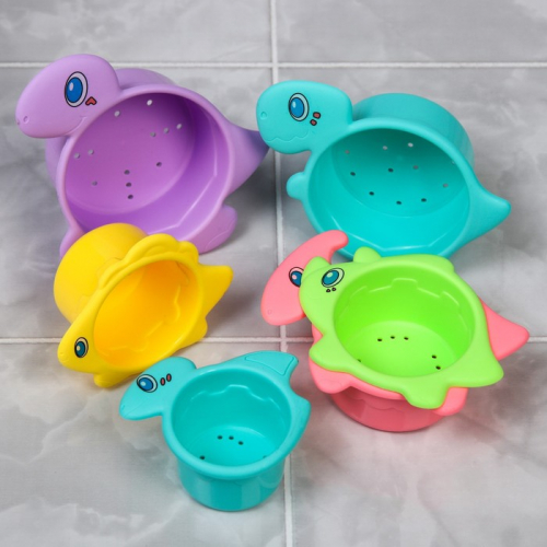 Набор игрушек для игры в ванне «Динозаврики - стаканчики», 6 шт