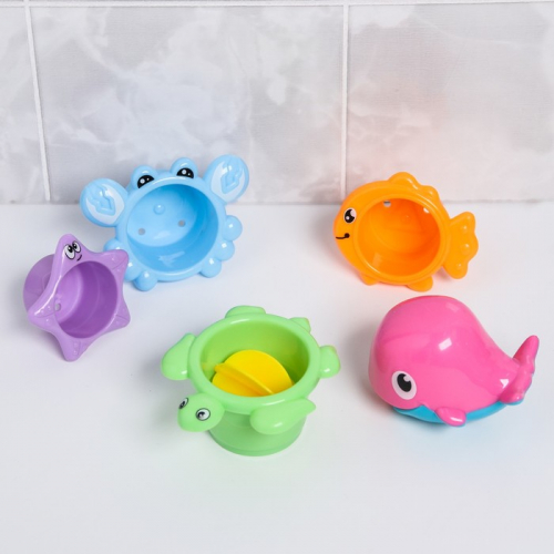 Набор игрушек для игры в ванне «Кит и морские друзья»