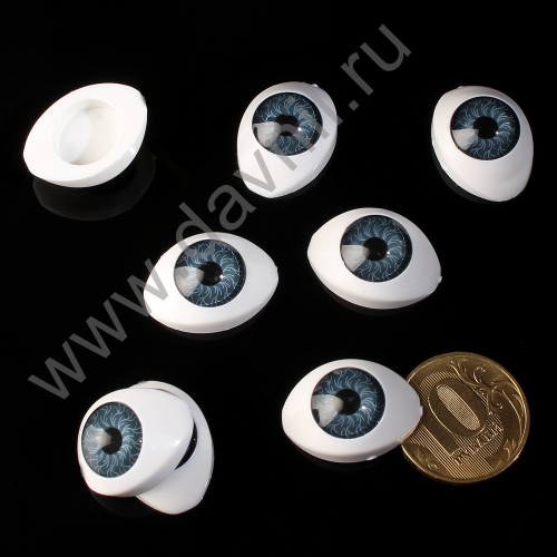 Глаза для игрушек 23*16 мм 25 пар серые