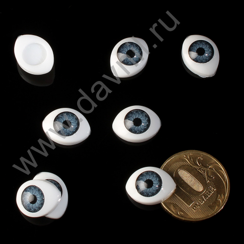 Глаза для игрушек 15*10 мм 25 пар серые