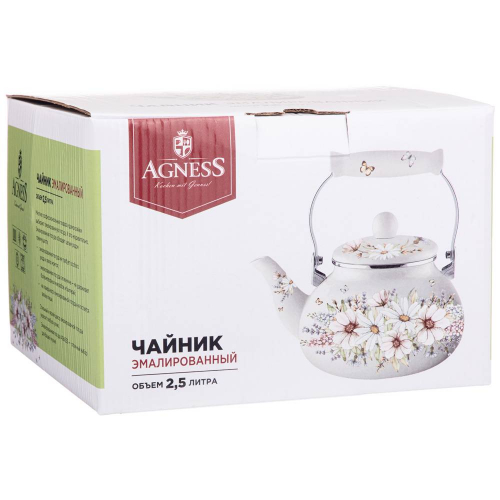 ЧАЙНИК AGNESS  ЭМАЛИРОВАННЫЙ, СЕРИЯ 