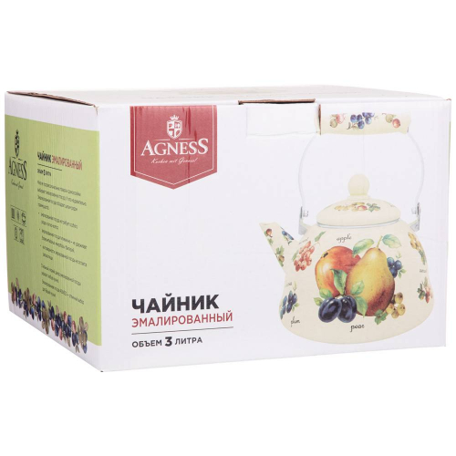 ЧАЙНИК AGNESS  ЭМАЛИРОВАННЫЙ, СЕРИЯ 