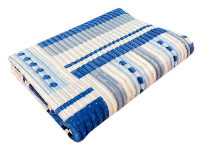 Плед велсофт РАДУГА - васильковый с точками р-р 200х220