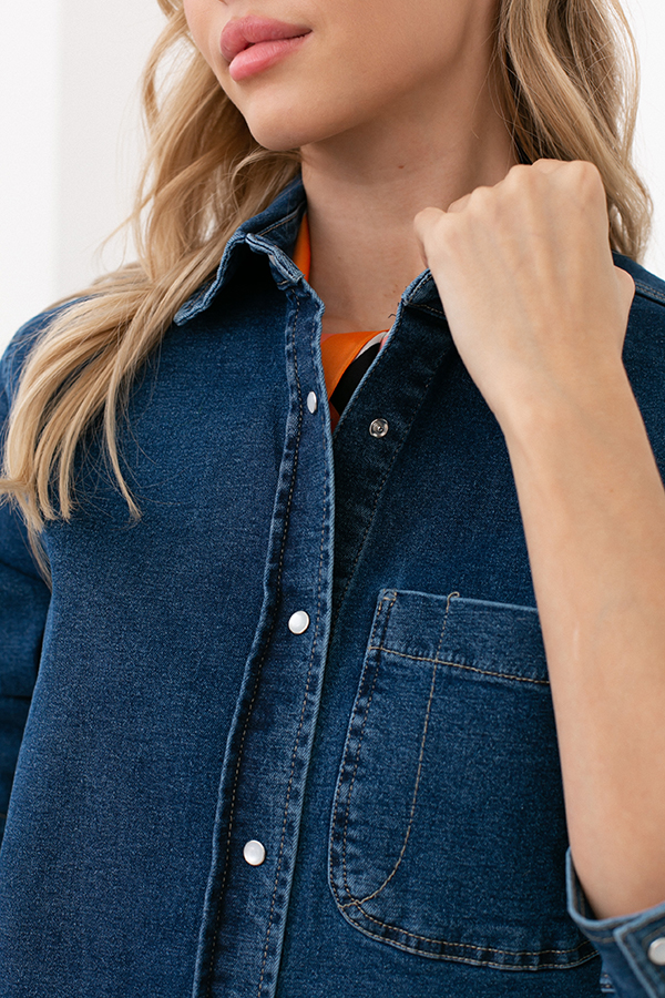 Ст.цена 1590р 62016 Платье-рубашка синий