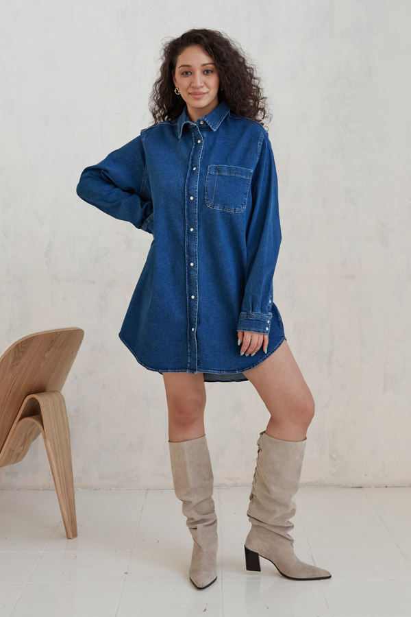 Ст.цена 1590р 62016 Платье-рубашка синий