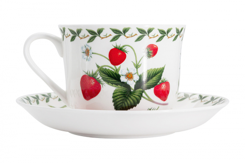 Пара чайная, 1 перс, 2 пр, 480 мл, фарфор F, белая, Земляника, Orchard Fruits, 53982