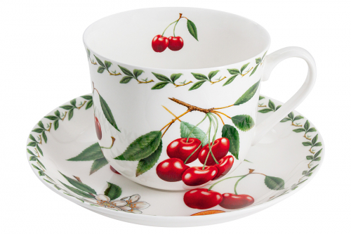Пара чайная, 1 перс, 2 пр, 480 мл, фарфор F, белая, Вишня, Orchard Fruits, 54385