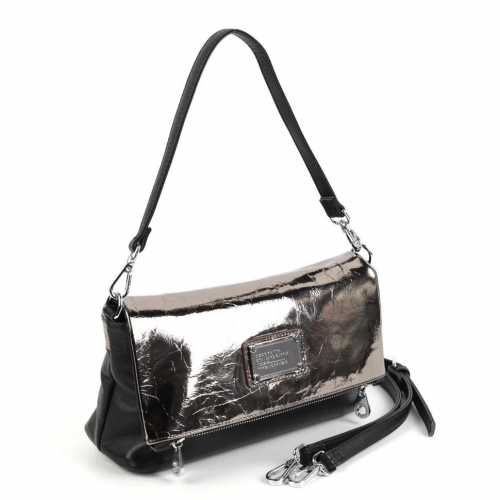 Женская кожаная сумка D-3733-3 Блек/Сильвер