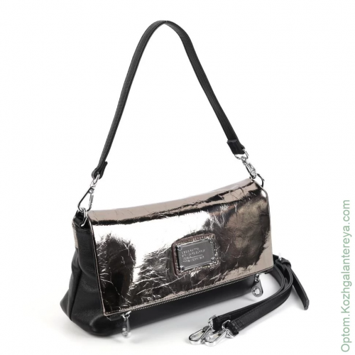 Женская кожаная сумка D-3733-3 Блек/Сильвер