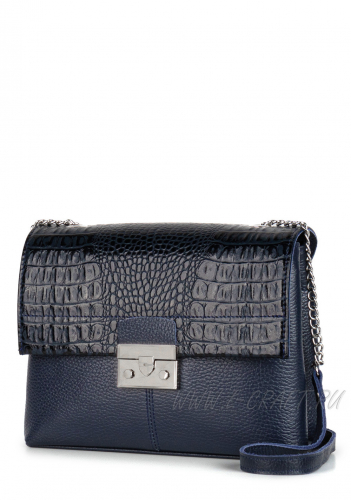 Модель №L129 | кожа | крокодил | синий | К155-6 | 29856