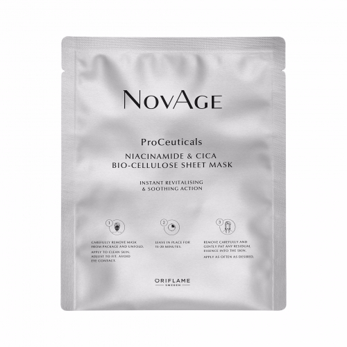 Обновляющая маска для лица из биоцеллюлозы с ниацинамидом и экстрактом центеллы NovAge Proceuticals