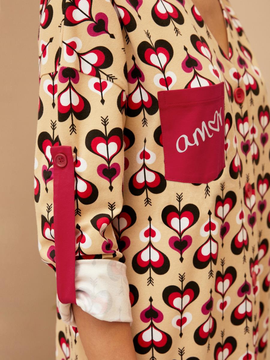Халат ночной жен Mia Cara SS21WJ315 Amour du Pop сердечки