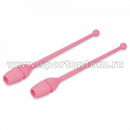Булавы для художественной гимнастики вставляющиеся обрезиненные цельнолитые HAYA INDIGO SM-404 41 см Розовый