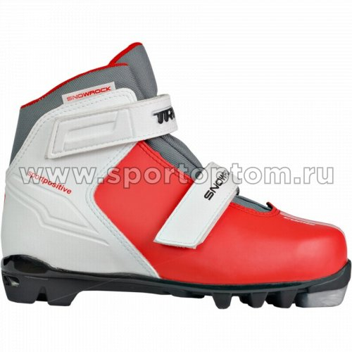 Ботинки лыжные NNN TREK Snowrock 2 ремня синтетика TR-273 Красный (лого черный)