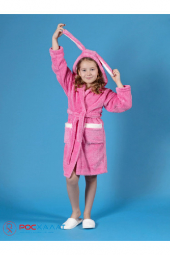  ВЗ-08 (3) Детский халатик Зайка розовый 