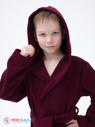 МЗ-04 (122) Детский махровый халат темно-бордовый 